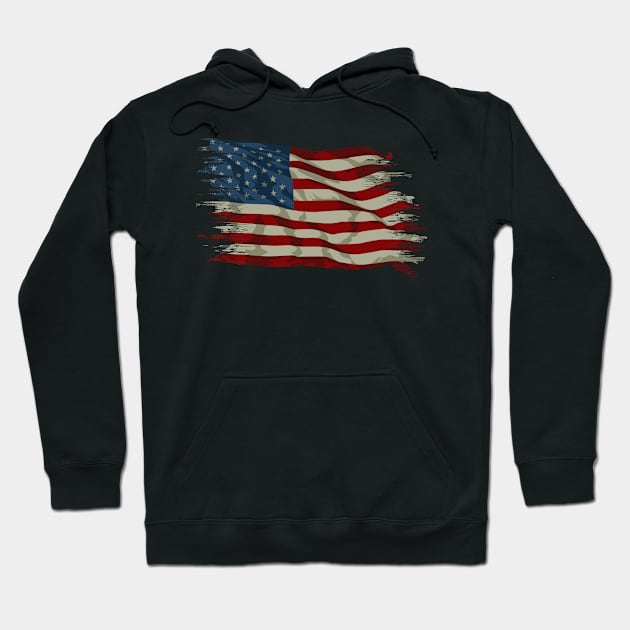 American Flag Grunge Hoodie by RofX Project